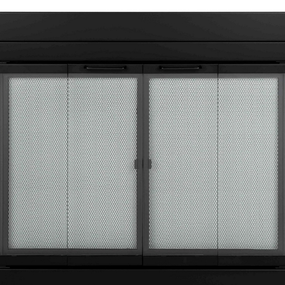 Pleasant Hearth AT-1002 Ascot Fireplace Glass Door, Black, Large